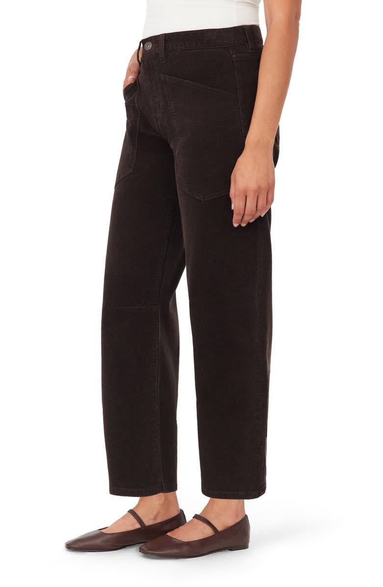 Kensie Corduroy Barrel Leg Ankle Pants, Alternate, color, Chocolate Corduroy