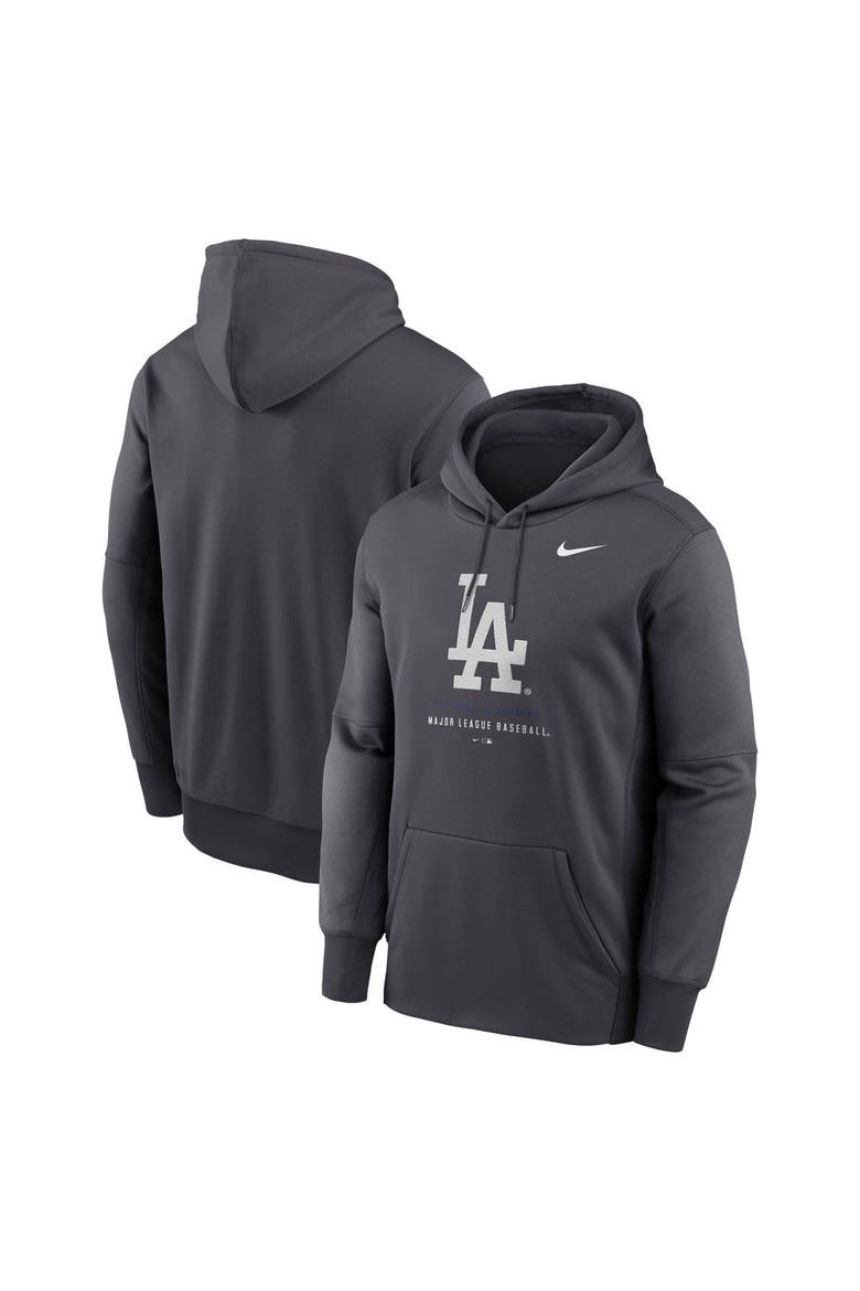 Men's Nike Anthracite Los Angeles Dodgers Therma-FIT Hoodie, Main, color, Anthracite