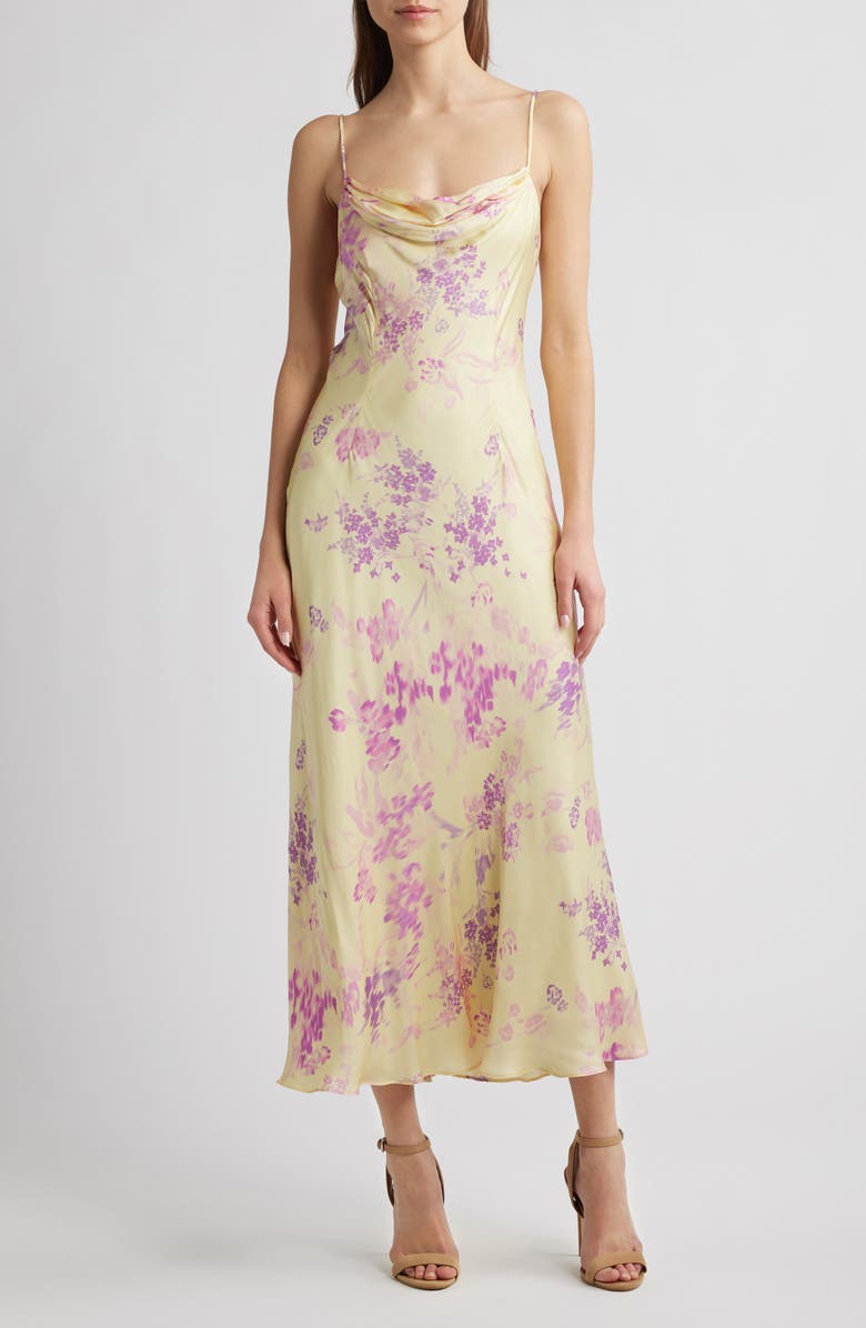 French Connection Elyria Oona Satin Midi Cocktail Dress, Main, color, 
