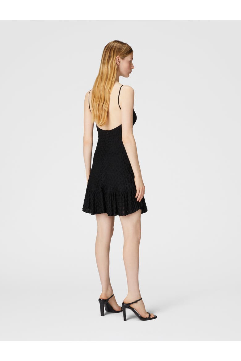 Sleeveless Mini Dress With Lace Tiered Skirt, Alternate, color, Black