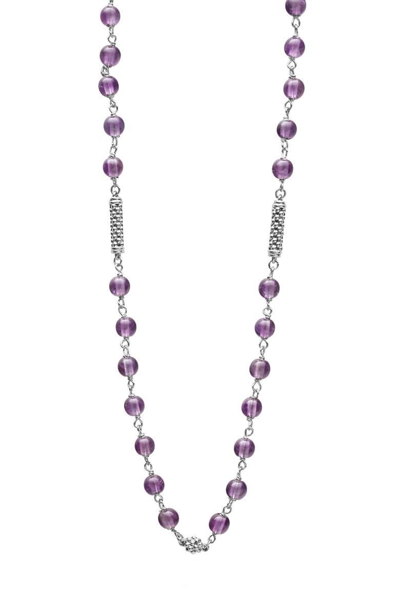 Caviar Icon Amethyst Bead Necklace, Main, color, AMATHYST