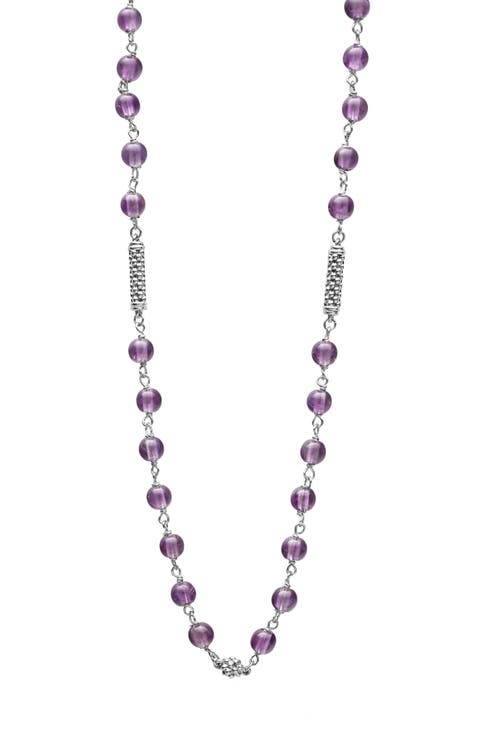 Caviar Icon Amethyst Bead Necklace