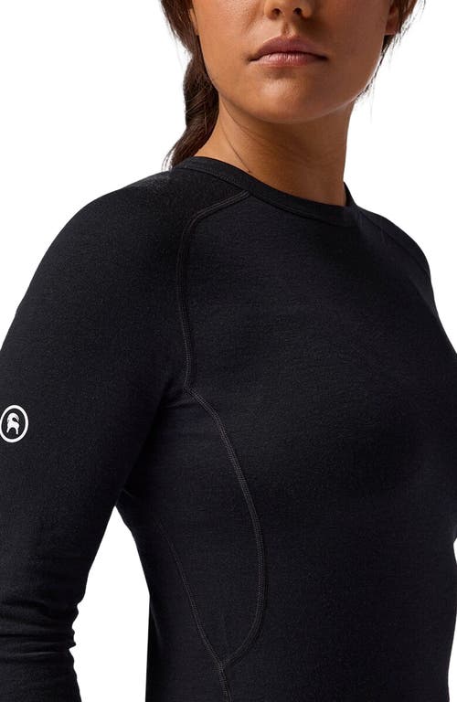 Backcountry Cedars Rws Merino Lt-wt Baselayer Crew Top In Black