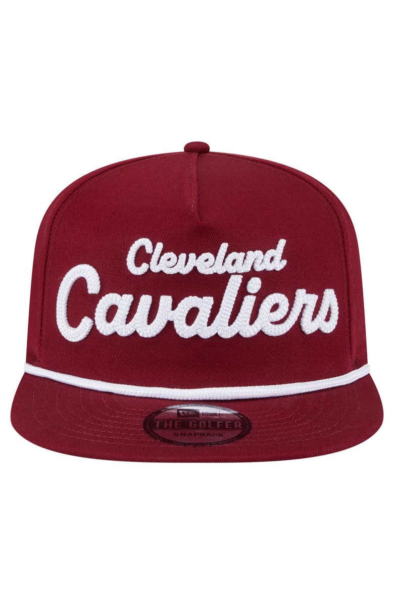 New Era Men's New Era Wine Cleveland Cavaliers Team Text Golfer Snapback Hat, Alternate, color, 