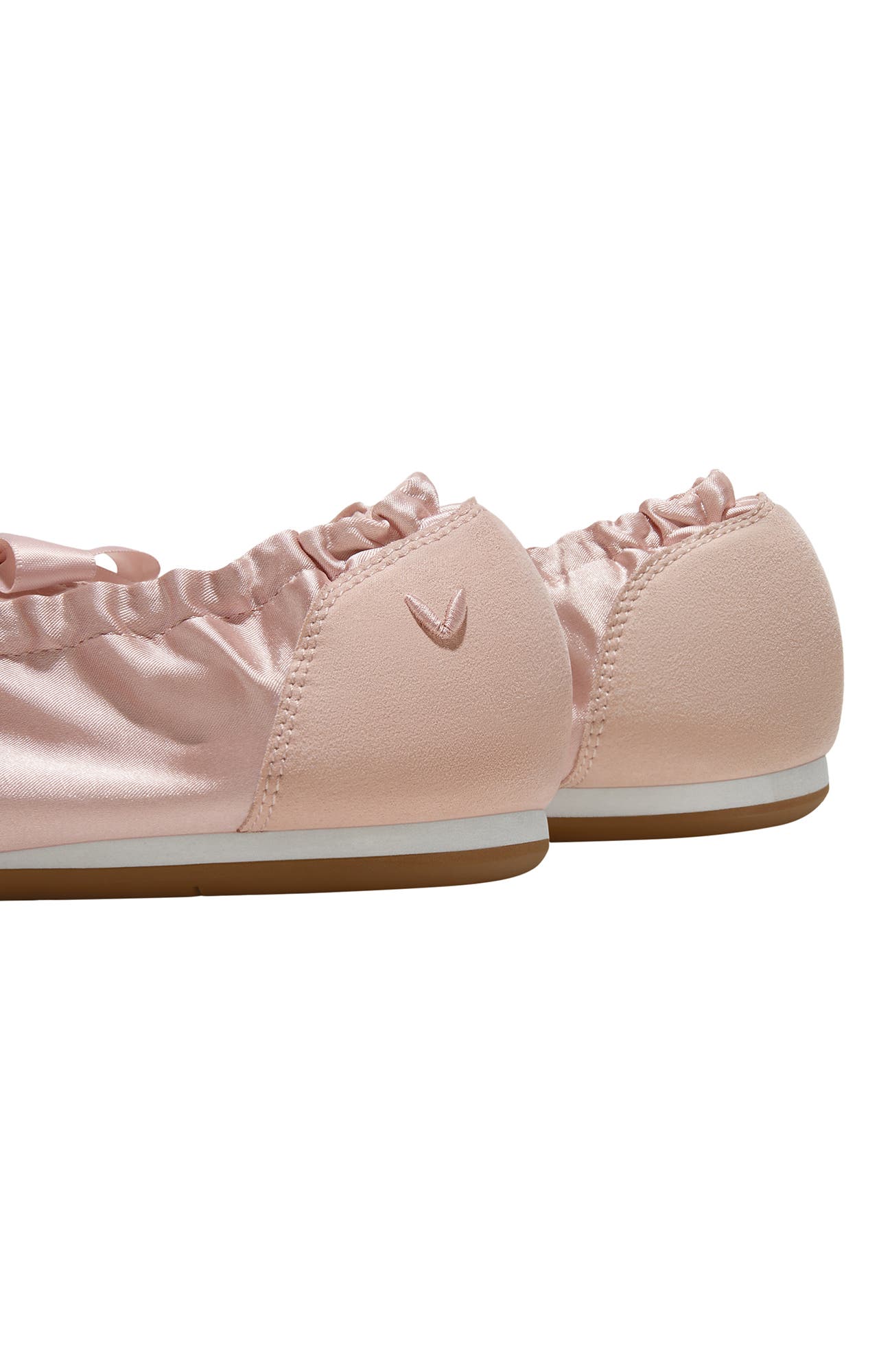 Yanka Round-Toe Satin Sneakerina, Alternate, color, Peach Blush