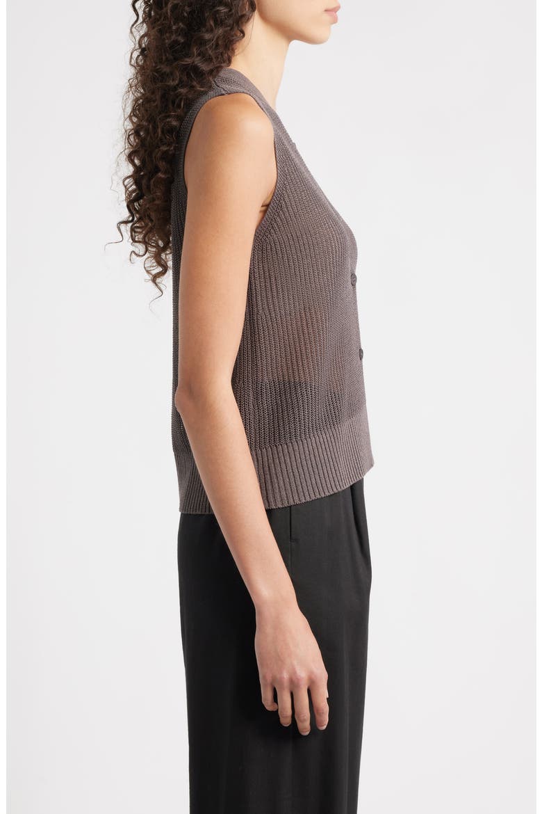 Organic Cotton & Silk Sweater Vest, Alternate, color, RYE