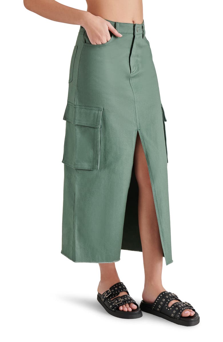 Steve Madden Benson Stretch Twill Cargo Skirt, Alternate, color, Deep Forest