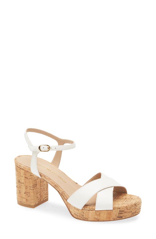 Shop Stuart Weitzman Dayna Ankle Strap Platform Sandal In Cream Leather