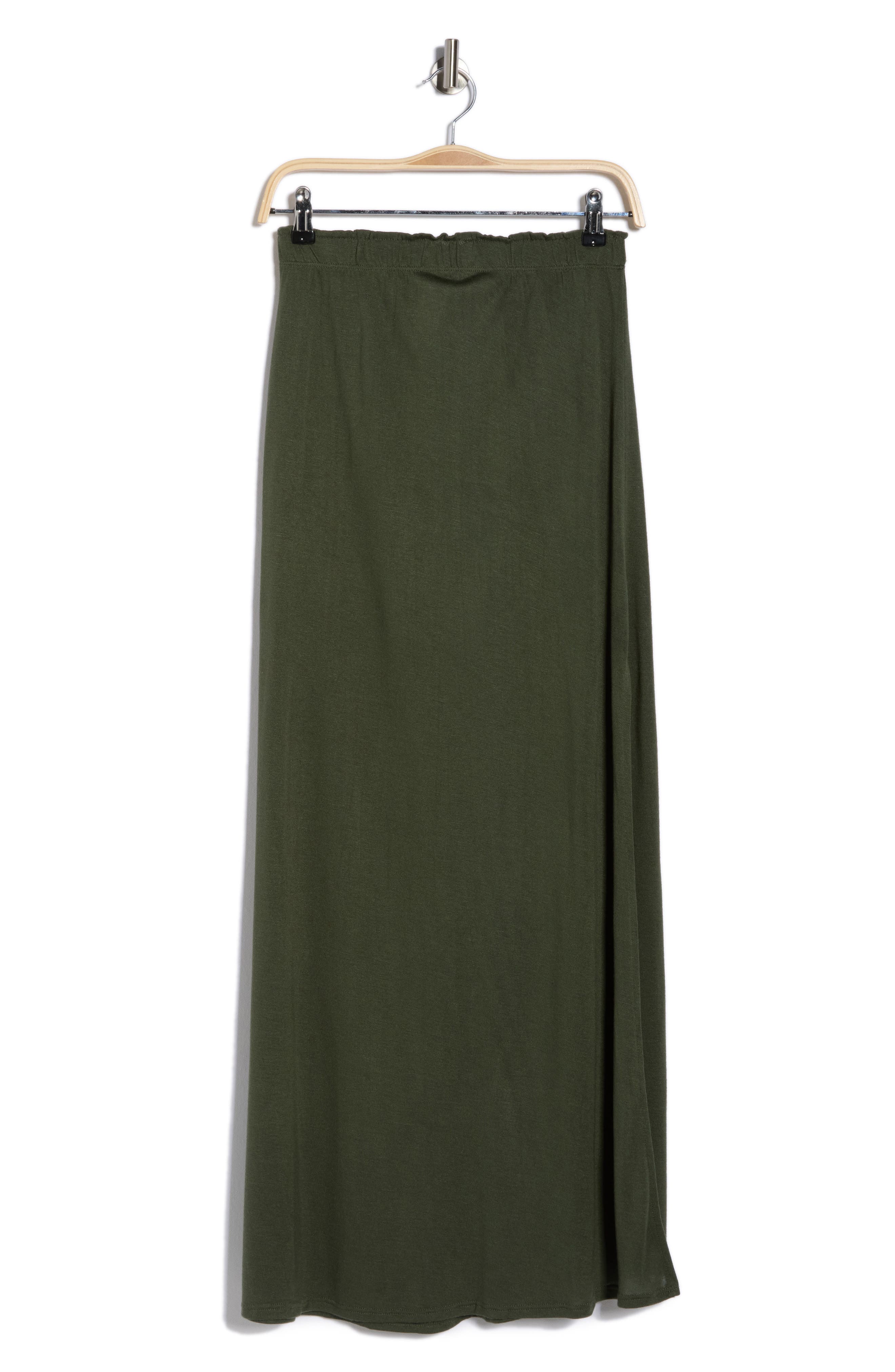 GO COUTURE Ruffle Slit Maxi Skirt