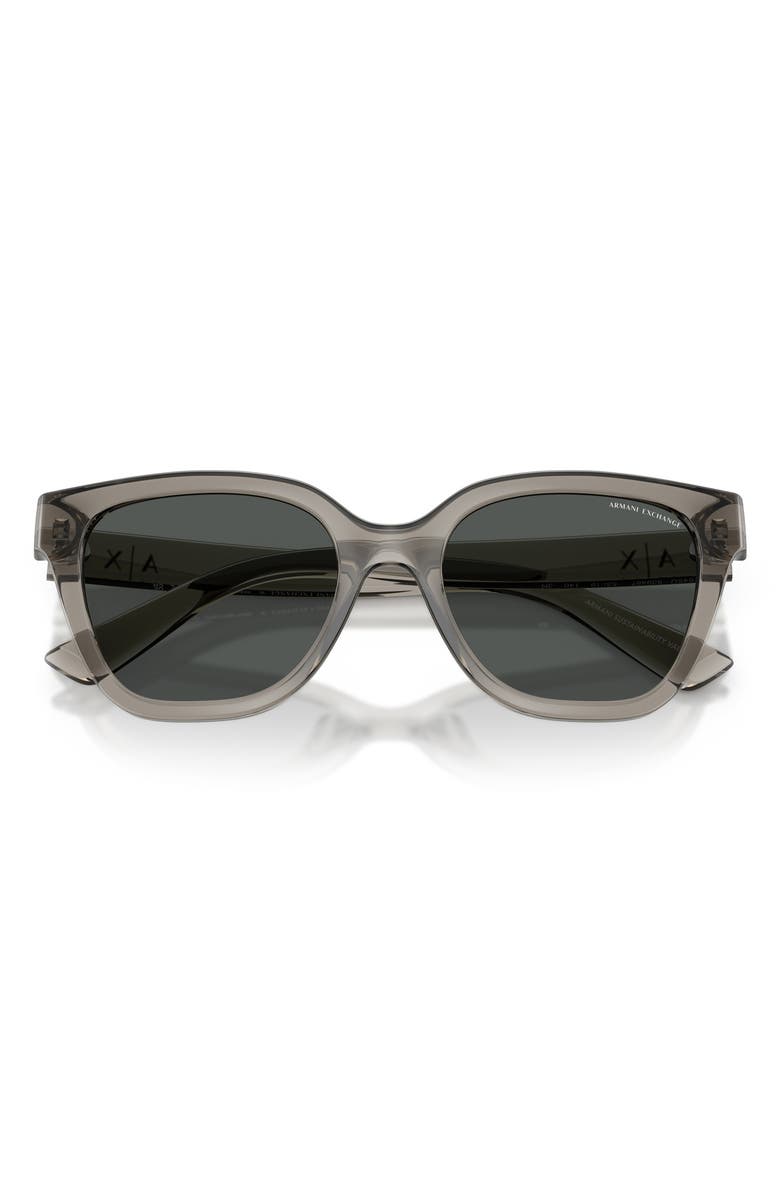 AX Armani Exchange 53mm Cat Eye Sunglasses, Alternate, color, Shiny Grey / Dark Grey