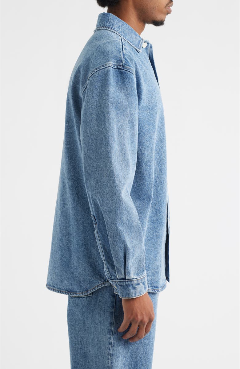 KROST Oversize Cotton Denim Button-Up Shirt, Alternate, color, Medium Wash 1