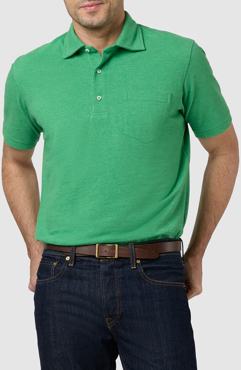 Sid Mashburn Short Sleeve Pima Cotton Piqué Polo, Alternate, color, Heather Basil Pique