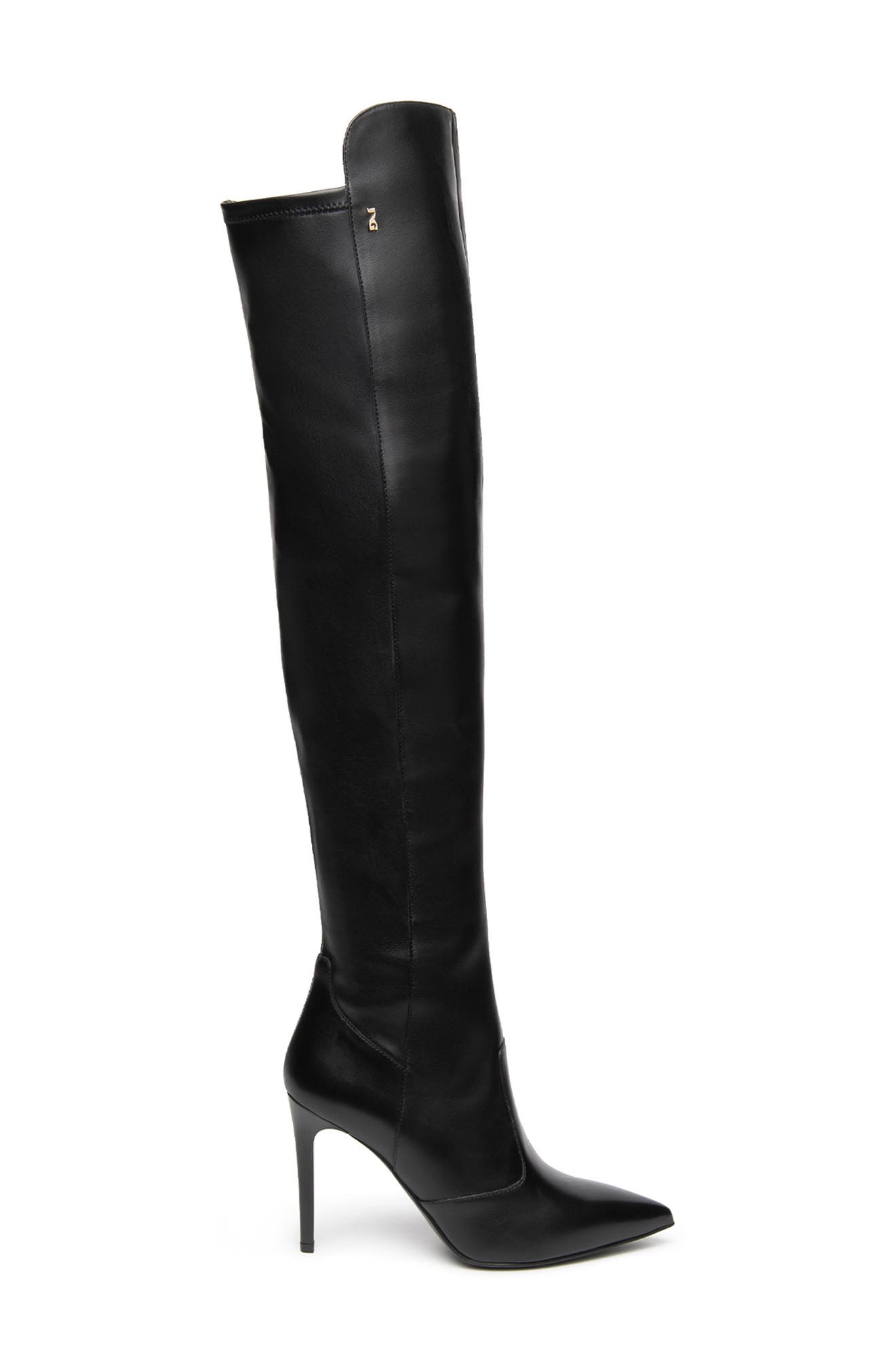 Over the Knee Stretch Boot, Alternate, color, BLACK