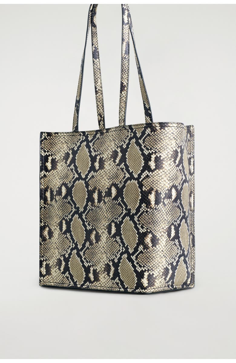 COS Townhouse Shopper Bag - Leather, Alternate, color, Beige / Snakeskin Effect