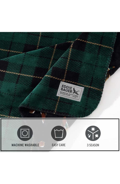 Eddie Bauer Capitol Hill Plaid Throw Blanket In Dark Green