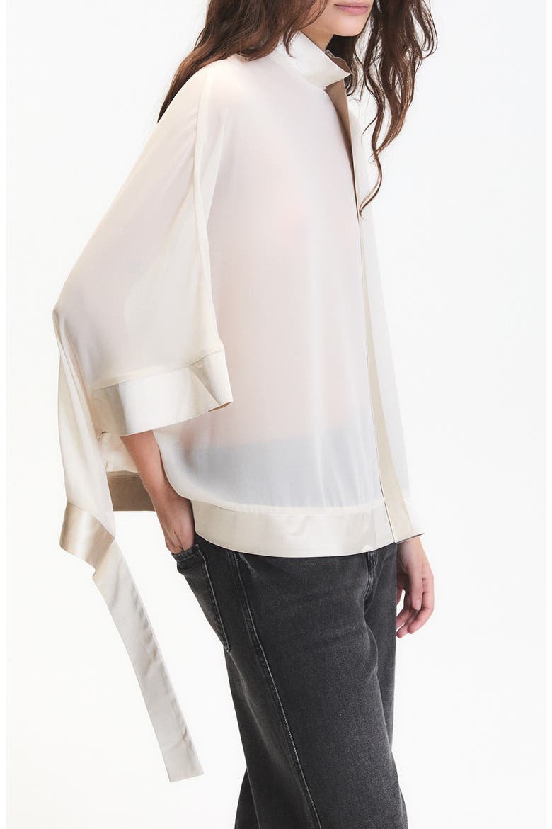Carter Sheer Mock Neck Top, Alternate, color, ECRU