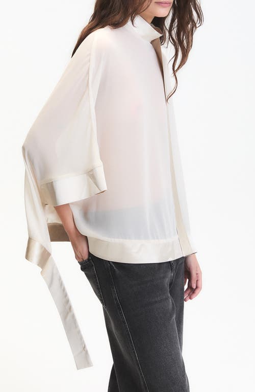 Deluc Carter Sheer Mock Neck Top In Neutral