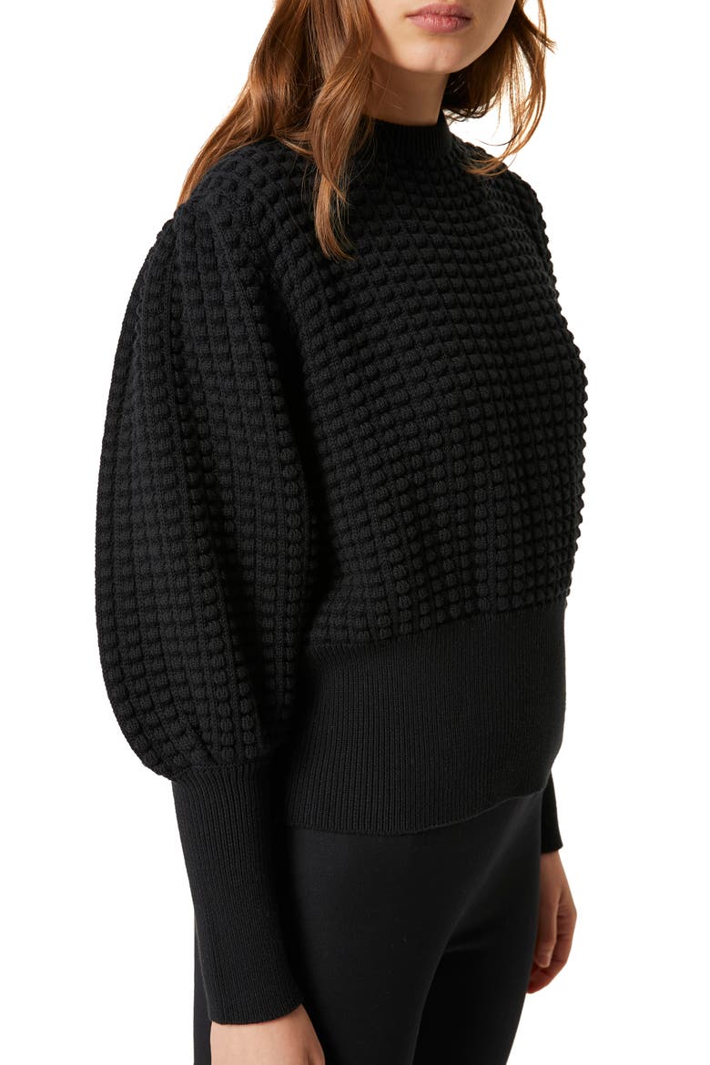 Mozart Popcorn Sweater, Alternate, color, BLACK