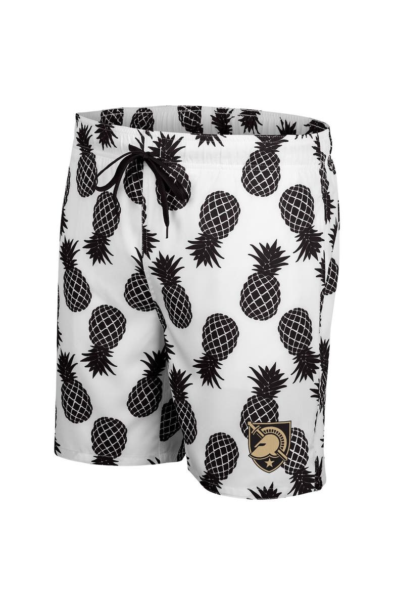COLOSSEUM Men's Colosseum White/Black Army Black Knights Pineapple Swim Shorts, Alternate, color, White