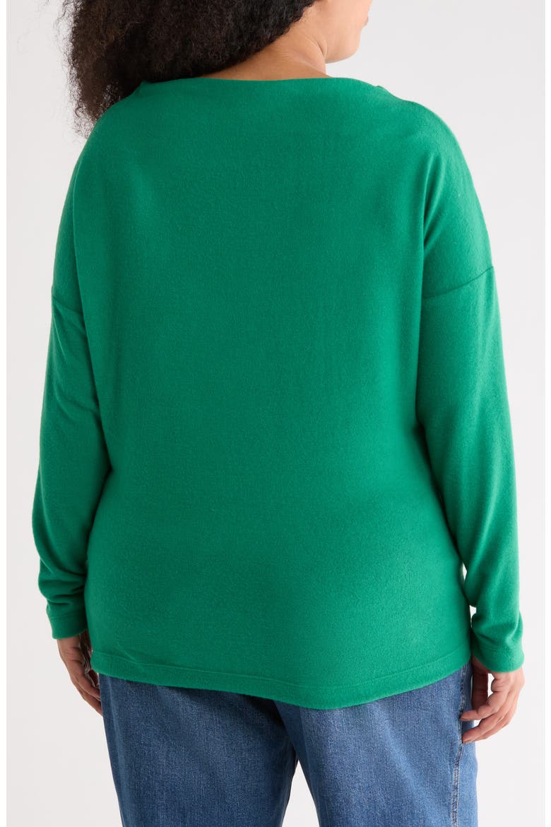 Brushed Knit Long Sleeve Top, Alternate, color, GREEN