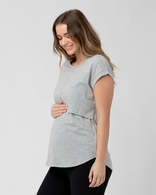 Ripe Maternity Richie Nursing Tee In Gray