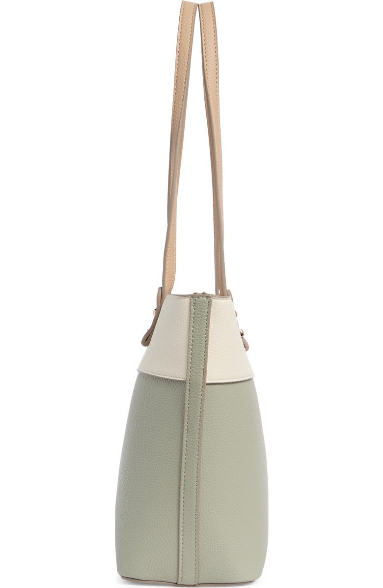 Nanette Lepore Sabine Colorblock Tote Bag & Pouch, Alternate, color, Clary Sage - Rice - Warm Taupe