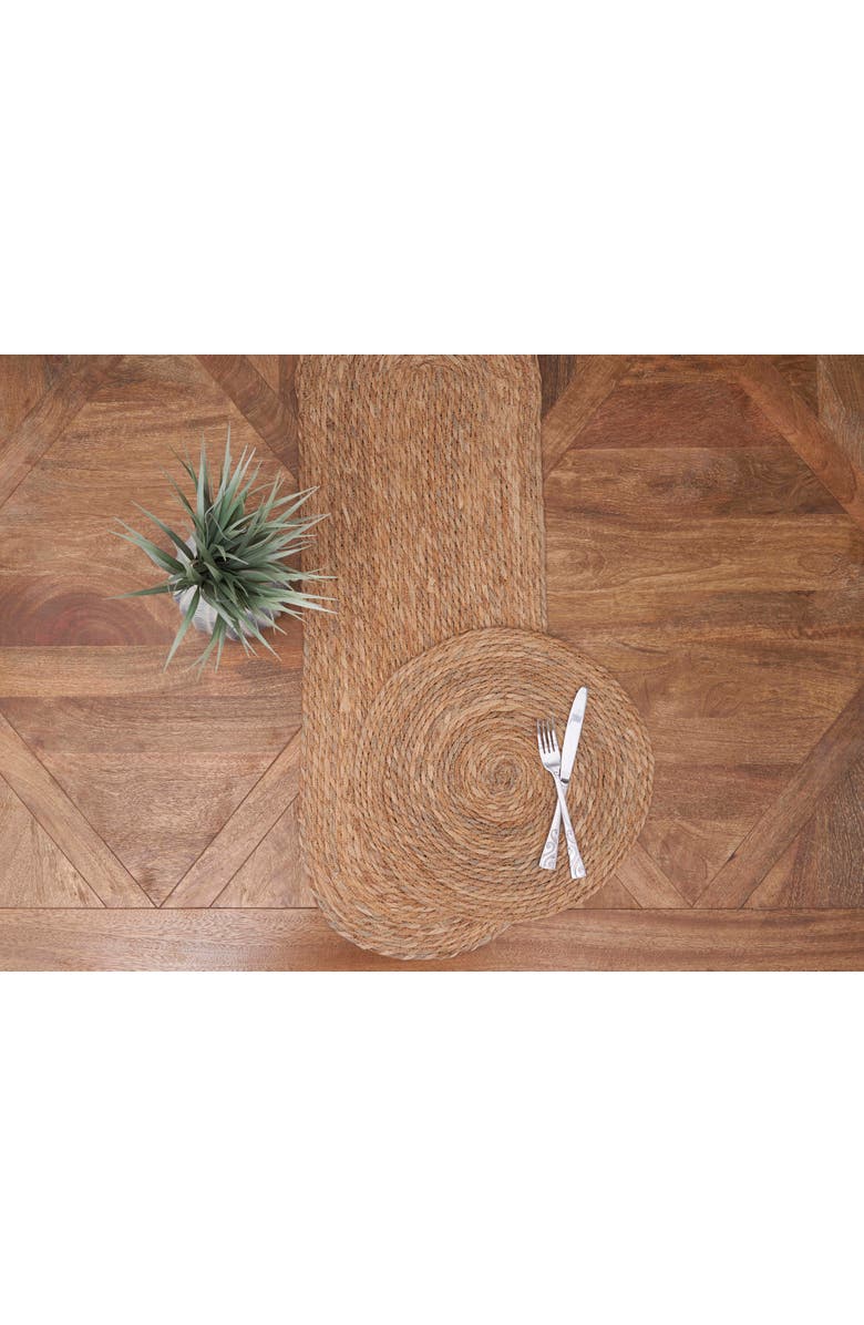 C&F Home Midnight Seagrass Fiber Rush Round Set of 6 Placemats 15", Alternate, color, Brown