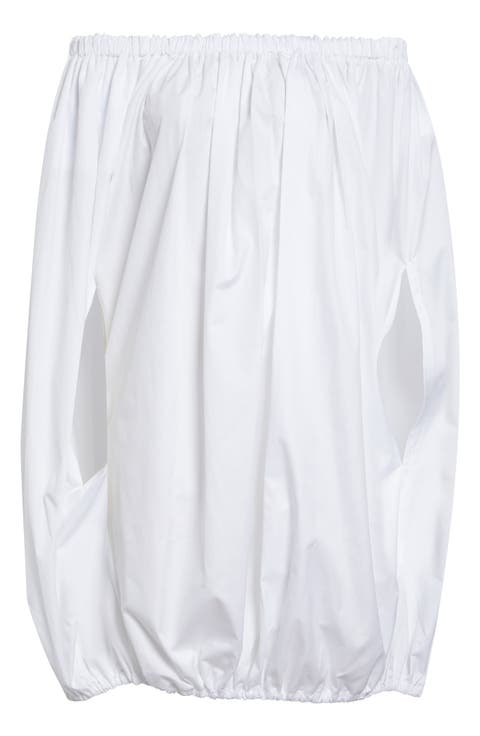 Gathered Cotton Broadcloth Cocoon Top