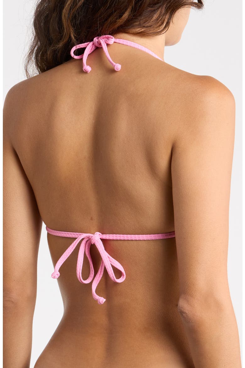 Christina Ruched Bikini Top, Alternate, color, BUBBLEGUM WAFFLE