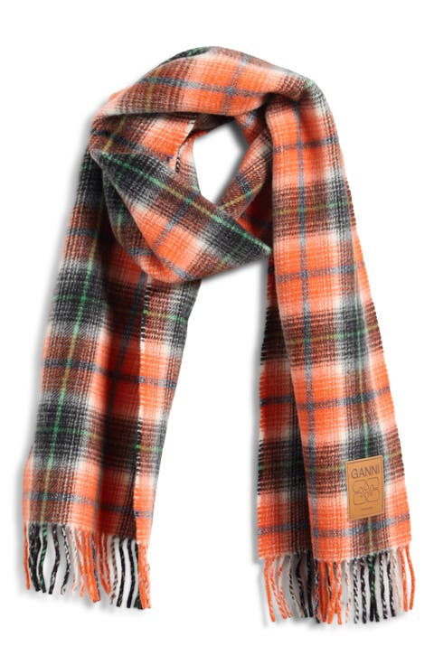Check Plaid Wool Scarf