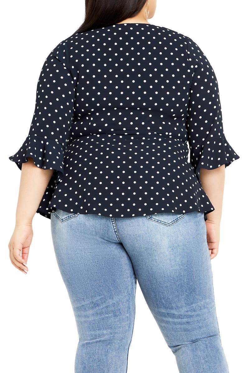 City Chic Fresh Spot Wrap Top, Alternate, color, 