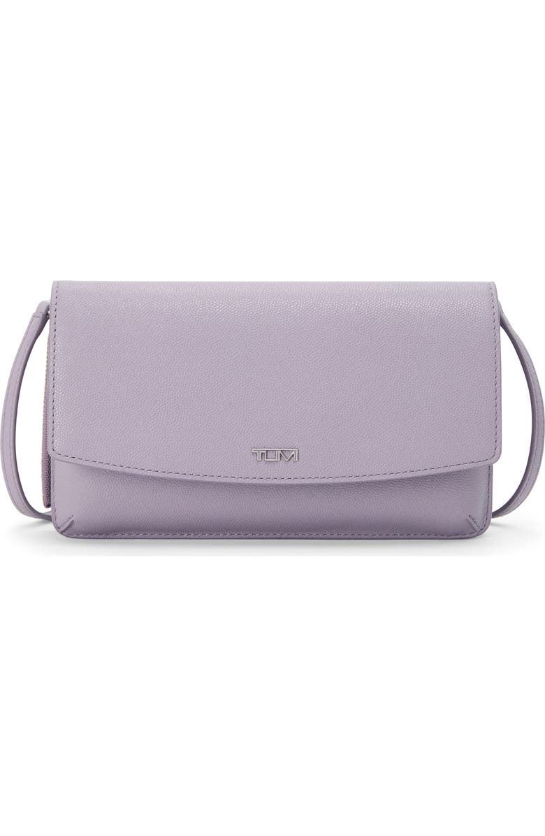 TUMI Leather Crossbody Wallet, Main, color, Lavender