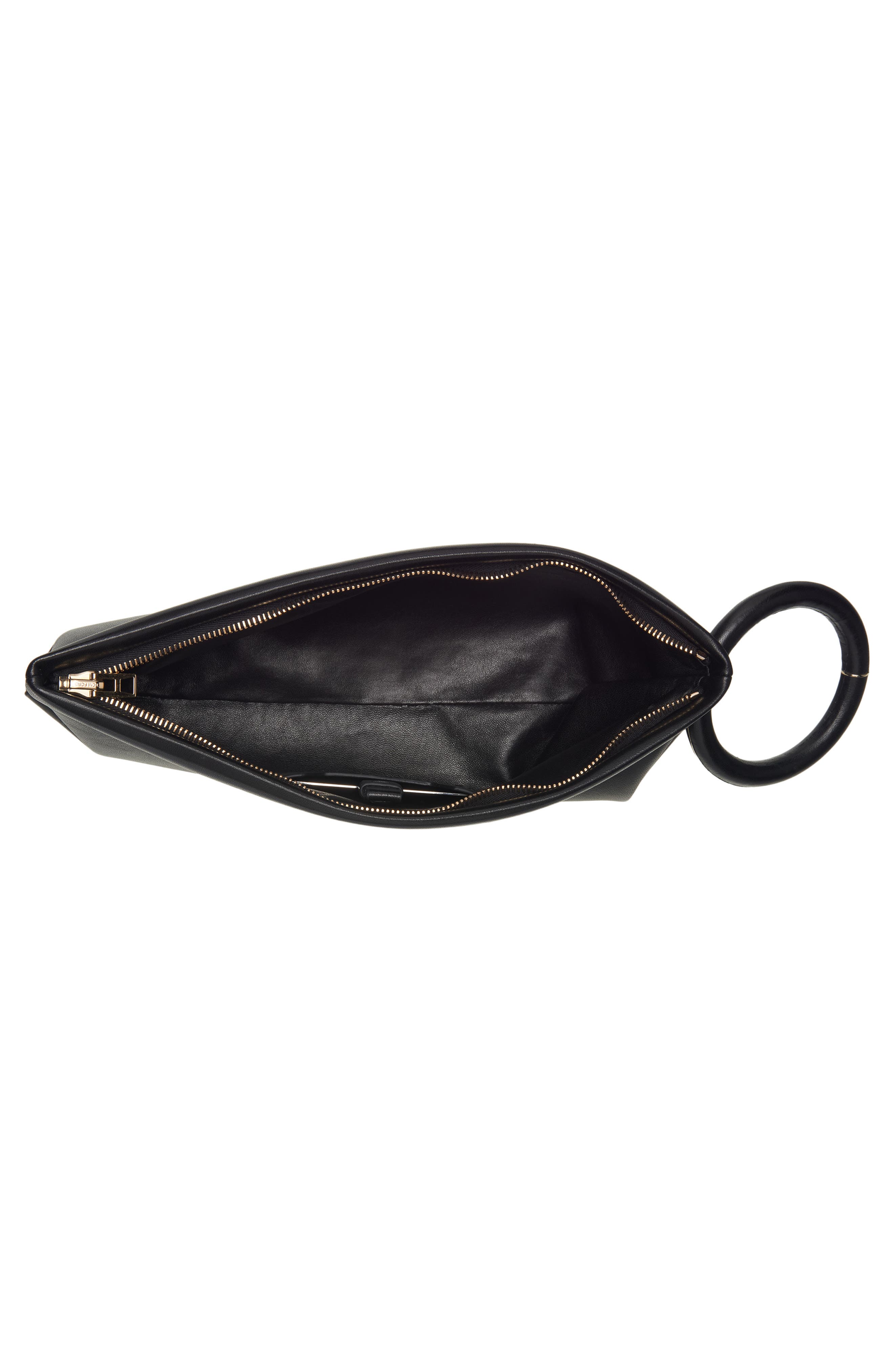 TOM FORD T-Ring Leather Clutch, Alternate, color, Naa Black