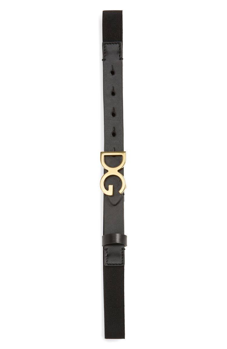 Dolce&Gabbana Logo Stretch Belt, Main, color, 