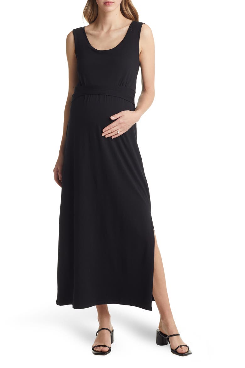 Essential Maternity/Nursing Dress, Main, color, BLACK