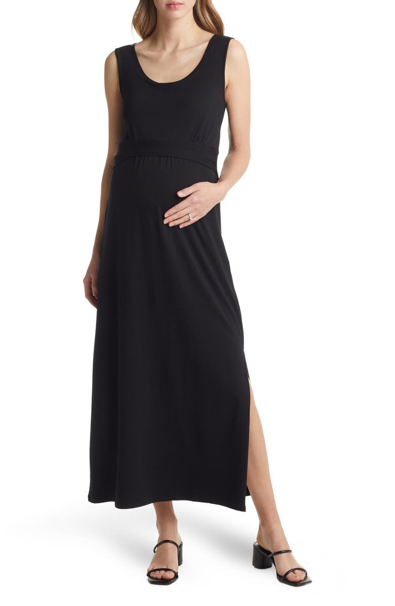 Angel Maternity Essential Maternity/Nursing Dress, Main, color, Black