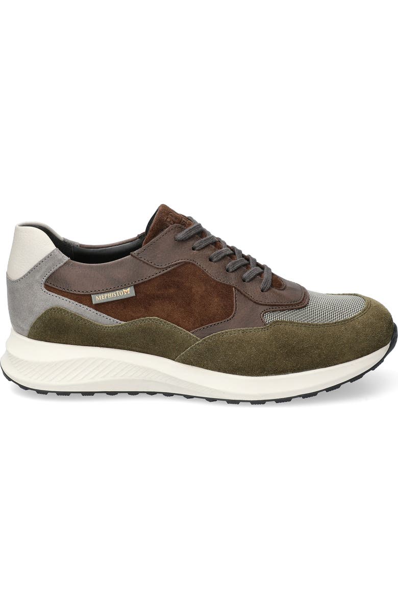 Mephisto Driss Mixed Media Sneaker, Alternate, color, Khaki