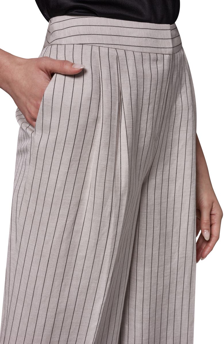 Donna Karan New York Mid Rise Wide Leg Pinstripe Pants, Alternate, color, 