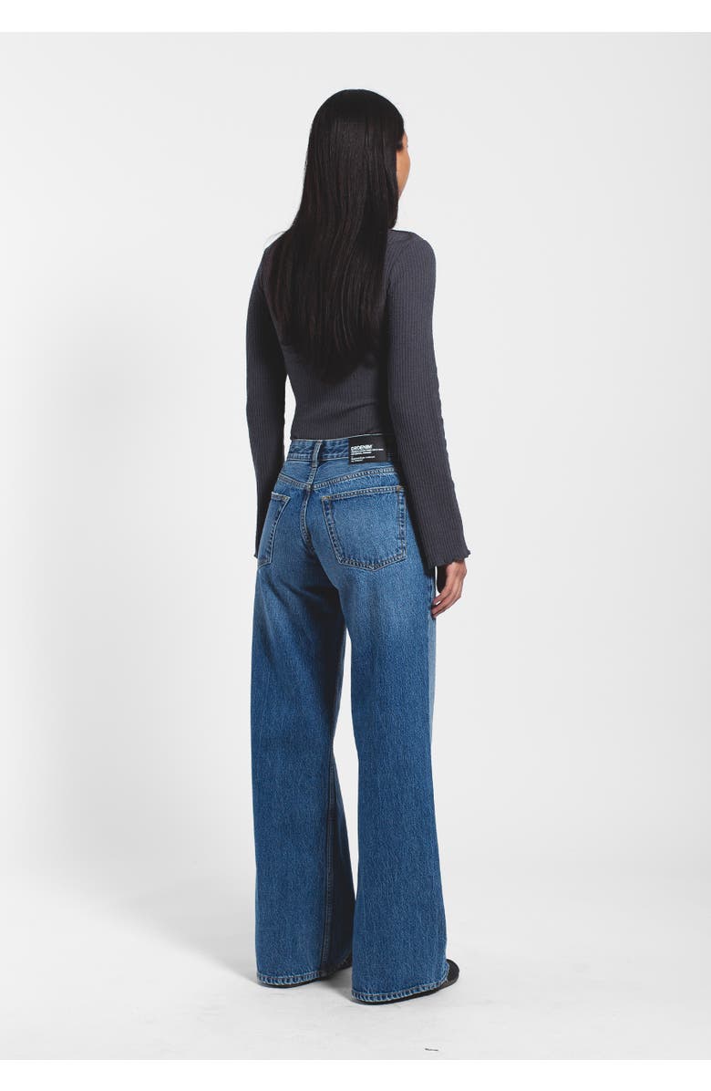 Dr. Denim Rhue Low Wide Jeans, Alternate, color, Stream Mid Used