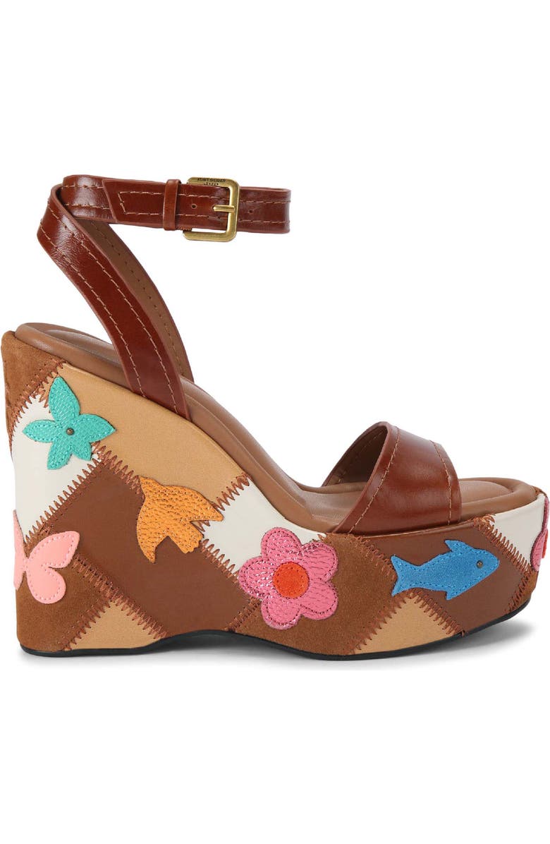 Kurt Geiger London Patchwork Platform Wedge Sandal, Main, color,