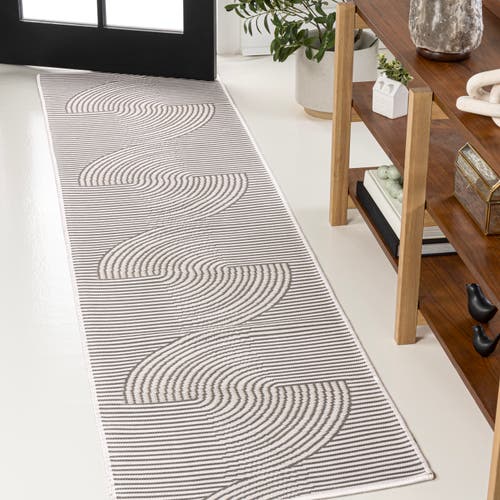 JONATHAN Y JONATHAN Y ARIELLE MID-CENTURY MODERN CURVE STRIPE REVERSIBLE MACHINE-WASHABLE INDOOR/OUTDOOR AREA R 