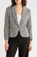 Amanda & Chelsea Scrunch Sleeve Bouclé Blazer