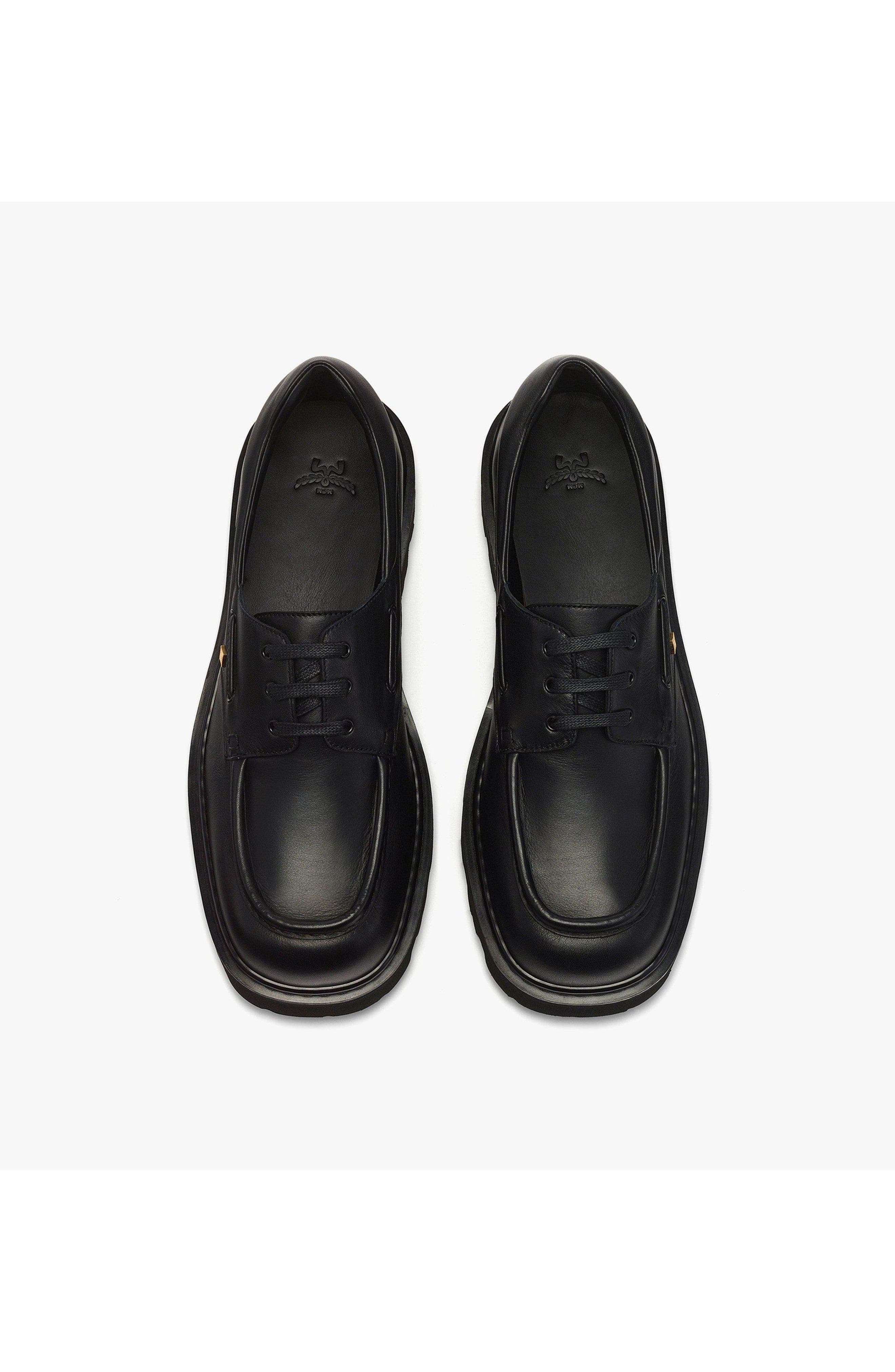 Men's Platform Loafers in Calfskin, Alternate, color, Black