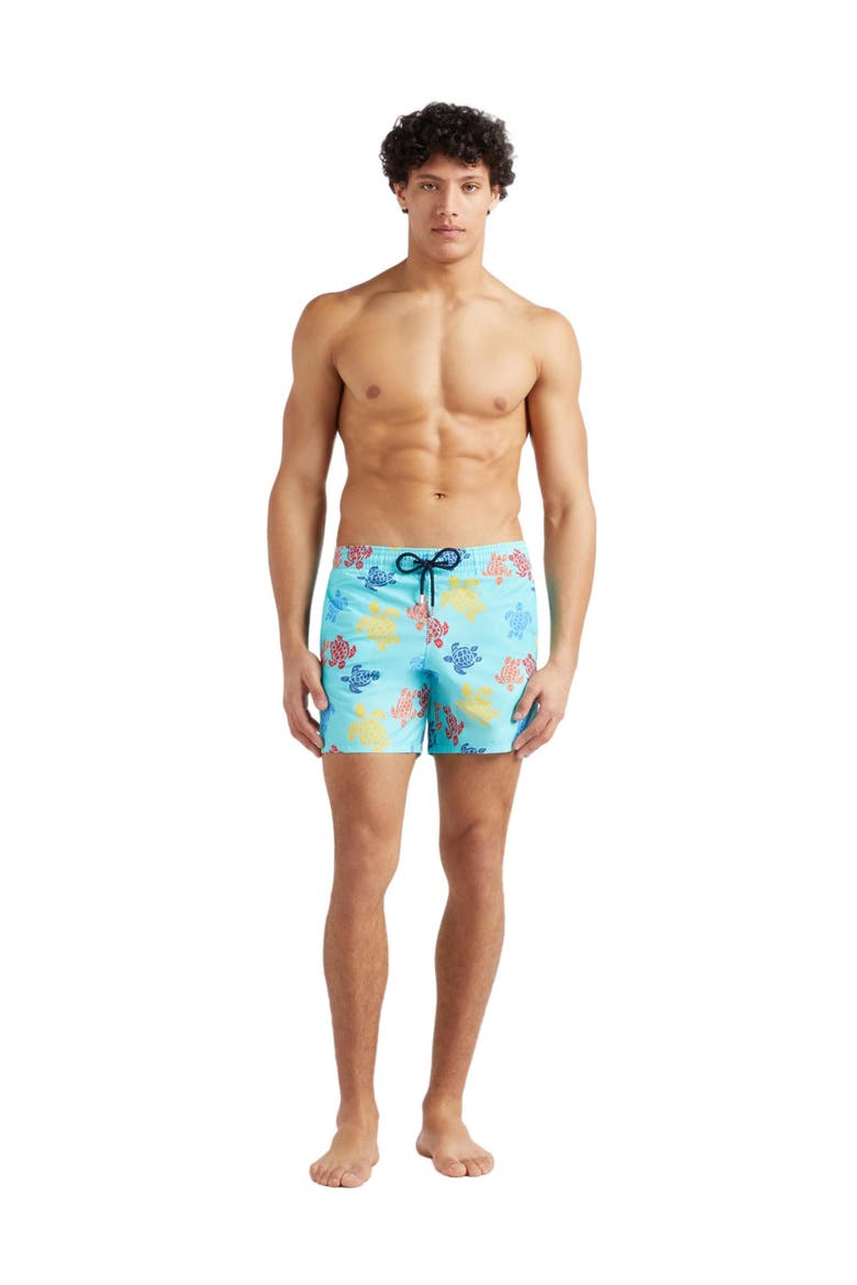 Men's Ronde Des Tortues Tricot Swim Shorts, Main, color, BLEU LAZULI