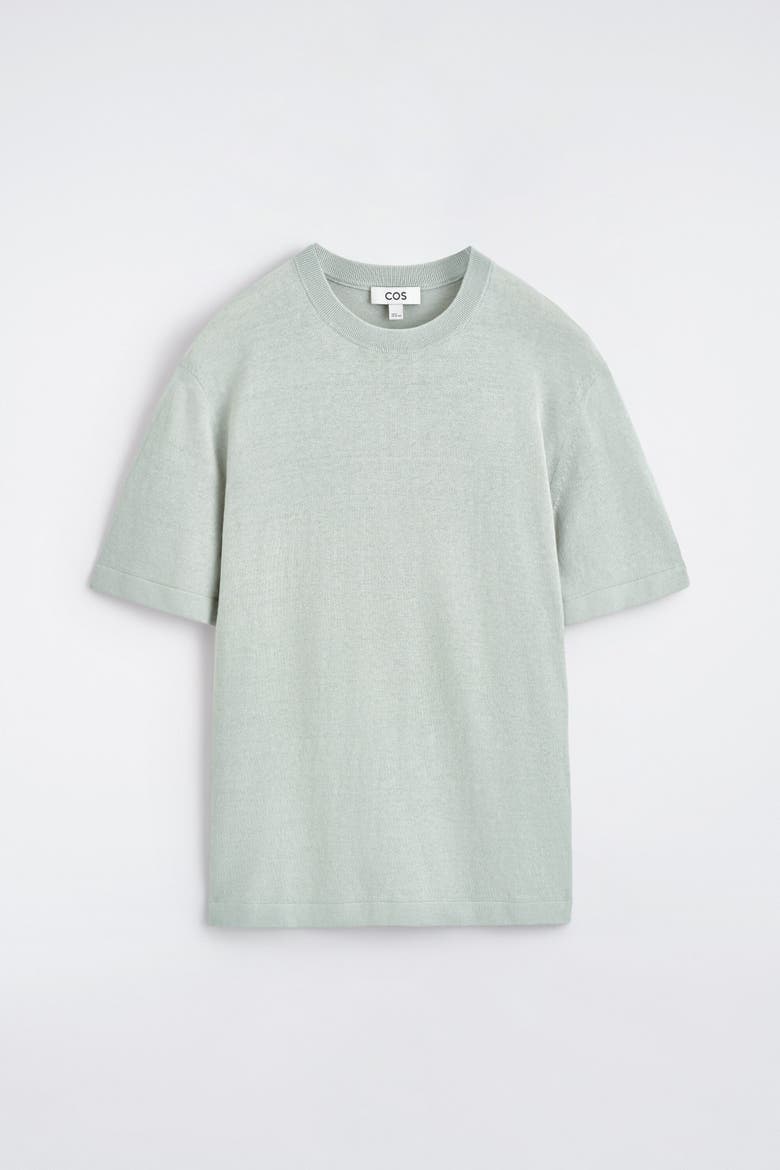Knitted Linen T-shirt, Alternate, color, LIGHT GREEN