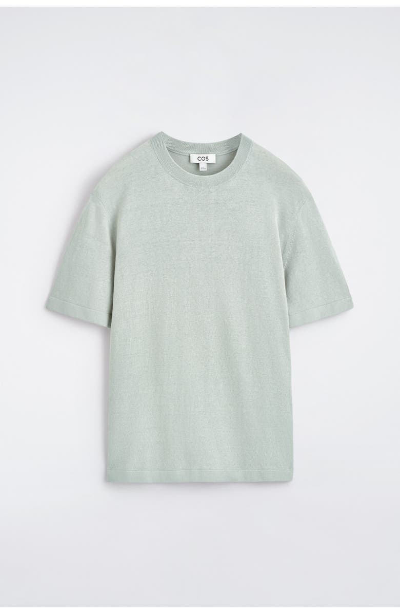 COS Knitted Linen T-shirt, Alternate, color, Light Blue