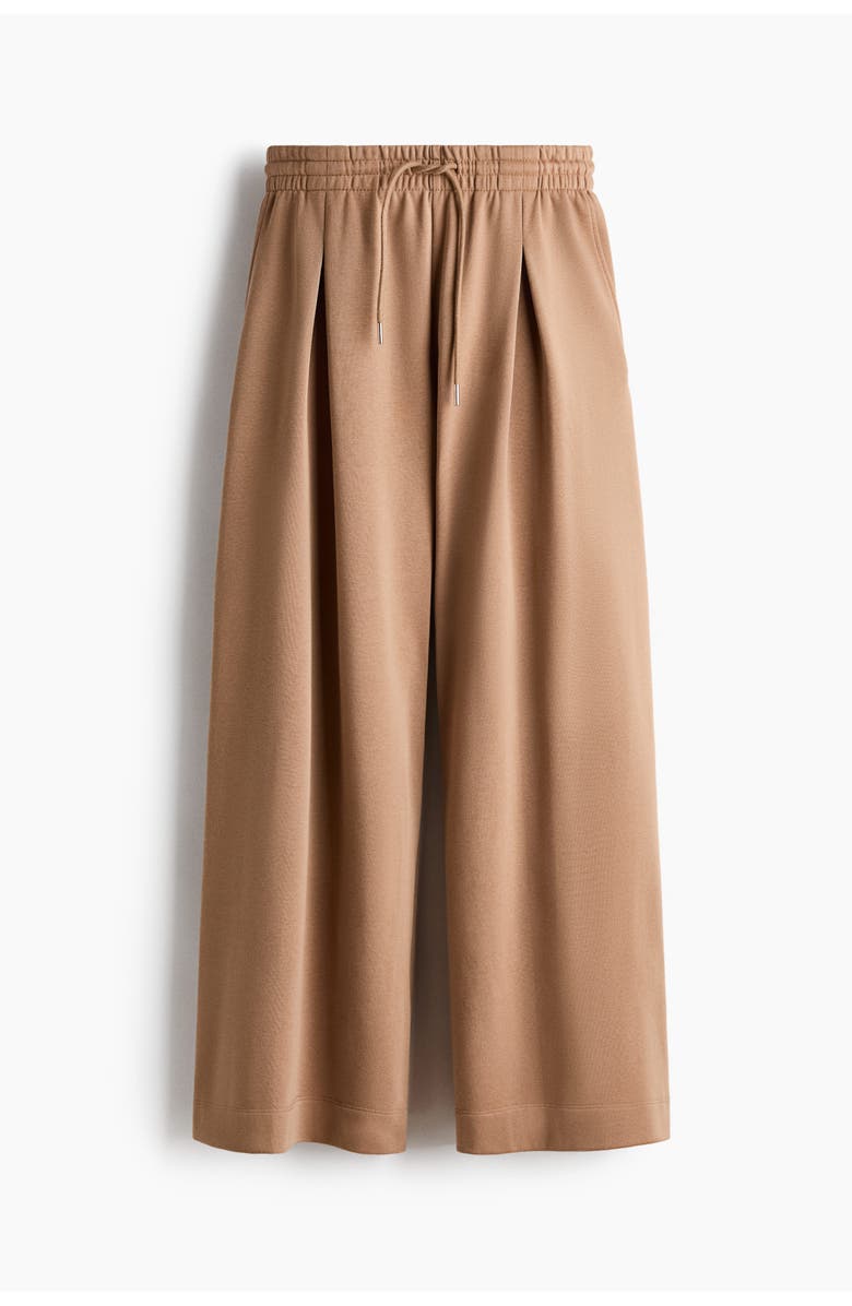 H&M Pleat-detail drawstring pants, Alternate, color, Dark Beige