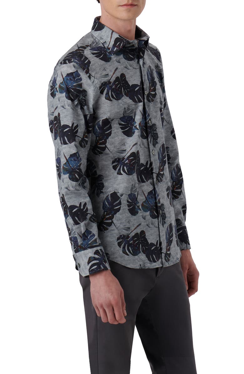 Bugatchi Julian Shaped Fit Print Button-Up Shirt, Alternate, color,