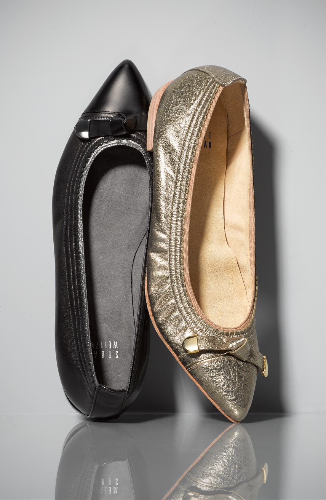 Stuart Weitzman 'Bowgaloo' Pointy Toe Flat, Alternate, color, 