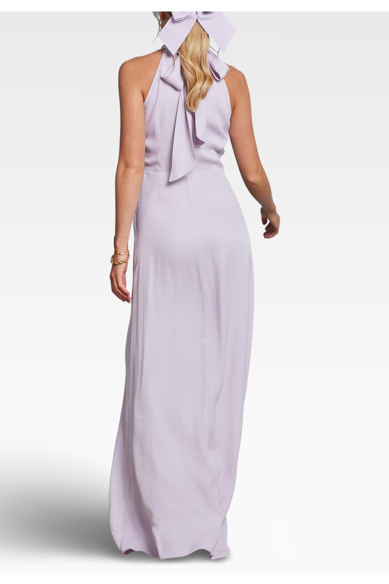 Tilly Satin High Neck Bridesmaid Dress, Alternate, color, Lilac